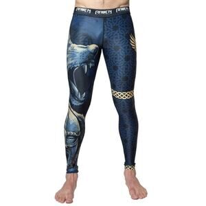 Raven Fightwear Blue BJJ Jiu Jitsu Ulfhedinn Spats Tights Compression Pants S